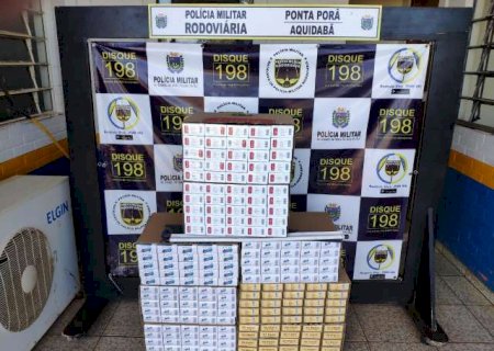 Dupla &eacute; flagrada com R$ 10 mil em cigarros contrabandeados na fronteira de MS