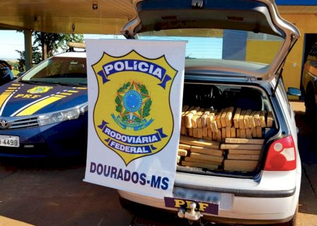 PRF apreende 254 Kg de maconha e prende batedores em Ponta Porã