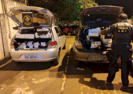 Carga de cigarros contrabandeada do Paraguai é apreendida e dois são presos em Deodápolis