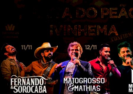 IVINHEMA: Aniversário da cidade terá shows de Fernando & Sorocaba; Munhoz & Mariano; Matogrosso & Mathias e cavalgada