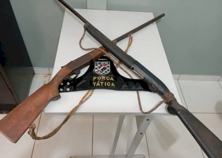 Polícia Militar de Angélica apreende duas armas de fogo