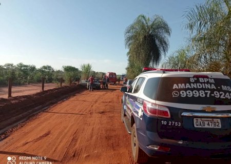 IVINHEMA: PM conduz homem para a delegacia após se envolver em acidente e dirigir sem CNH em Amandina