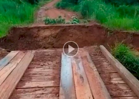 Duas pontes em Nioaque s&atilde;o interditadas ap&oacute;s chuvas intensas