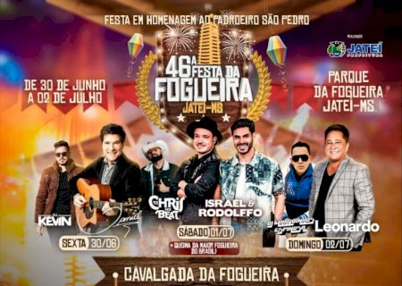 Jateí começa 46ª Festa da Fogueira fazendo o bem para o Hospital de Amor, Daniel abre festejos, VEJA