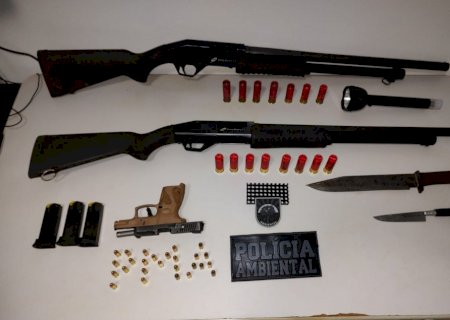 Polícia prende três por caça ilegal e apreende armas e munições em São Gabriel