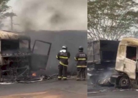 VÍDEO: Testemunha diz que viu motorista sair de carreta e tentar fugir de fogo após acidente que matou 3 em Bela Vista