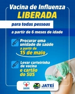 Jateí ficou em primeiro lugar no Estado na vacinação de grupos prioritários contra a gripe
