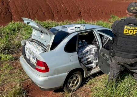 DOF apreende veículo com mil pacotes de cigarros contrabandeados em Caarapó