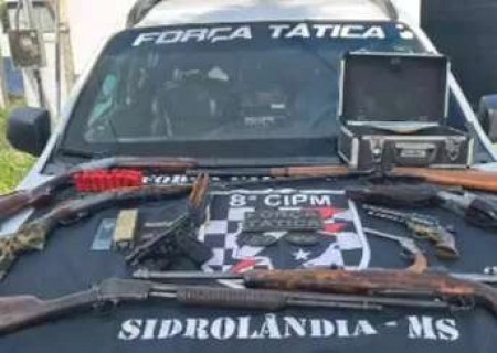 Eletricista &eacute; preso com arsenal de armas escondido em cont&ecirc;iner em Sidrolândia