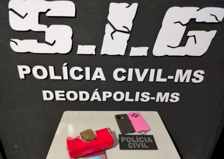 Operação da Polícia Civil de Deodápolis resulta em prisão de traficante em posse de tabletes de maconha