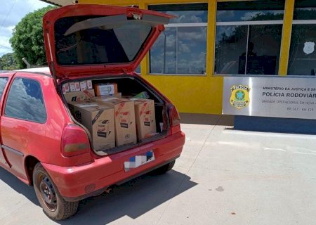 PRF apreende cigarros contrabandeados em Nova Andradina (MS)>