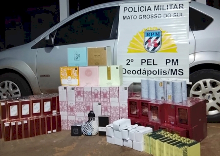 PM de Deodápolis apreende carga de perfumes avaliada em R$ 100 mil
