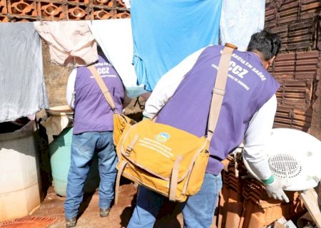 Após vistoriar mais de 7,2 mil imóveis, agentes encontram 19 focos de Aedes em Dourados