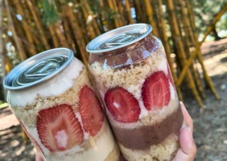 Gelado e na lata, bolo promete felicidade maior que a da cervejinha>