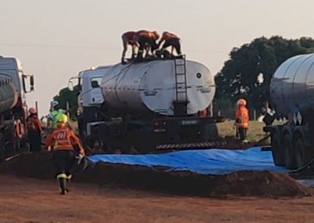 Trabalhador morre após cair em tanque de caminhão com piche em MS